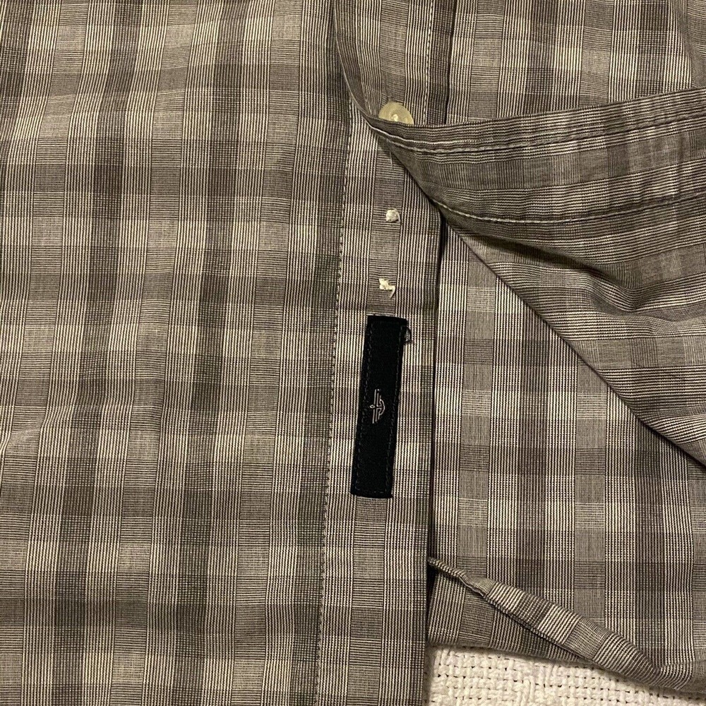 Dockers Stain Defender Gray Plaid Button Down Men’s Shirt Size XL Preppy - Picture 8 of 16